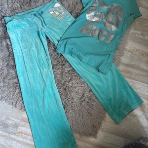 Juicy Couture Teal Lounge Set with Silver Logo